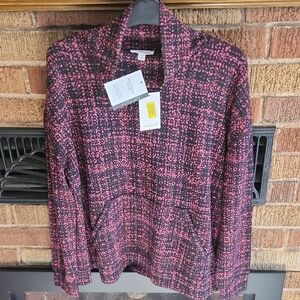 Westbound Pink and Black Patterned Long Sleeved Mock Turtle Neck